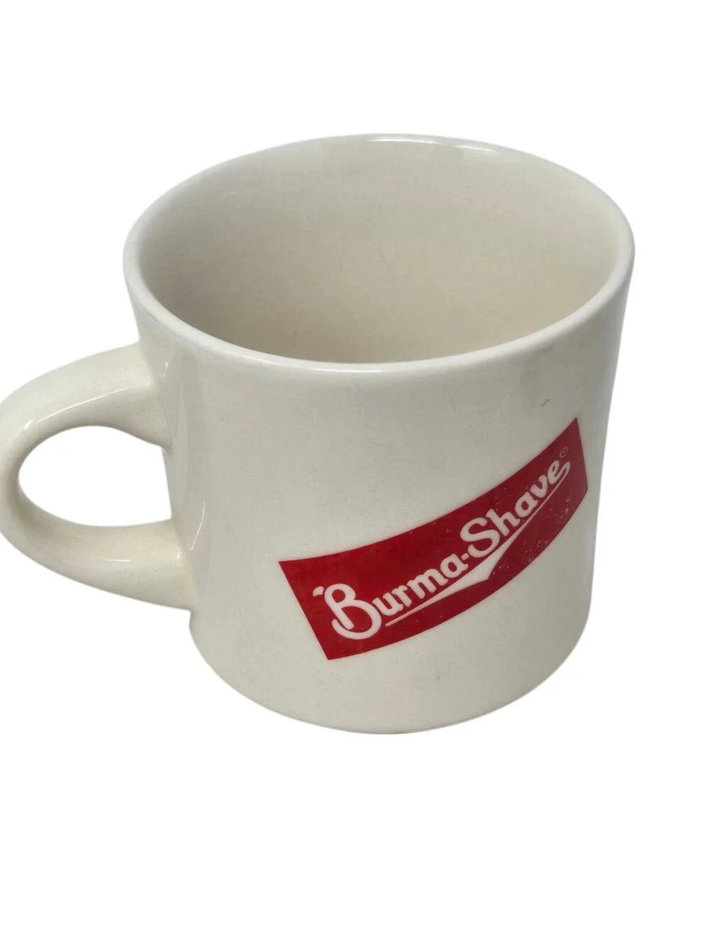 Vintage Ceramic Burma Shave Shaving Cup Coffee Mug Tea Cup Textured Logo